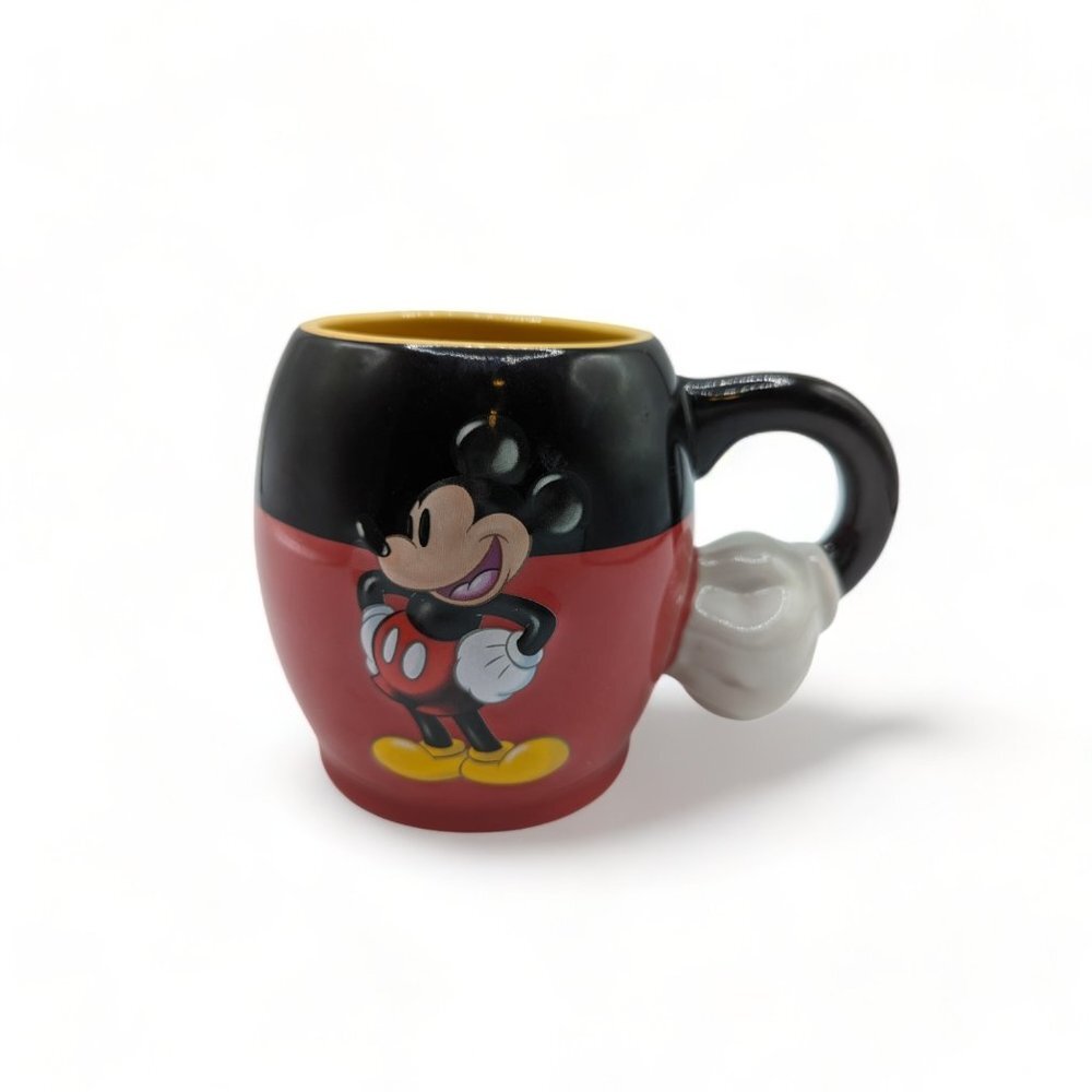 Vtg Authentic Disney Parks Mickey Mouse Mug~Ceramic Big Hand-Glove Handle Unique
